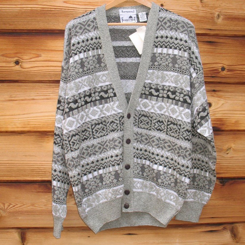 NWT Vintage 90s Fair Isle  Grandpa Sweater